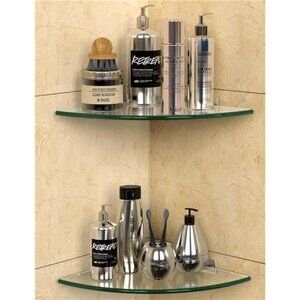 Glass Corner Shower Shelves 2 Pack No Drill Shower Caddy Bathroom Organizer Rack